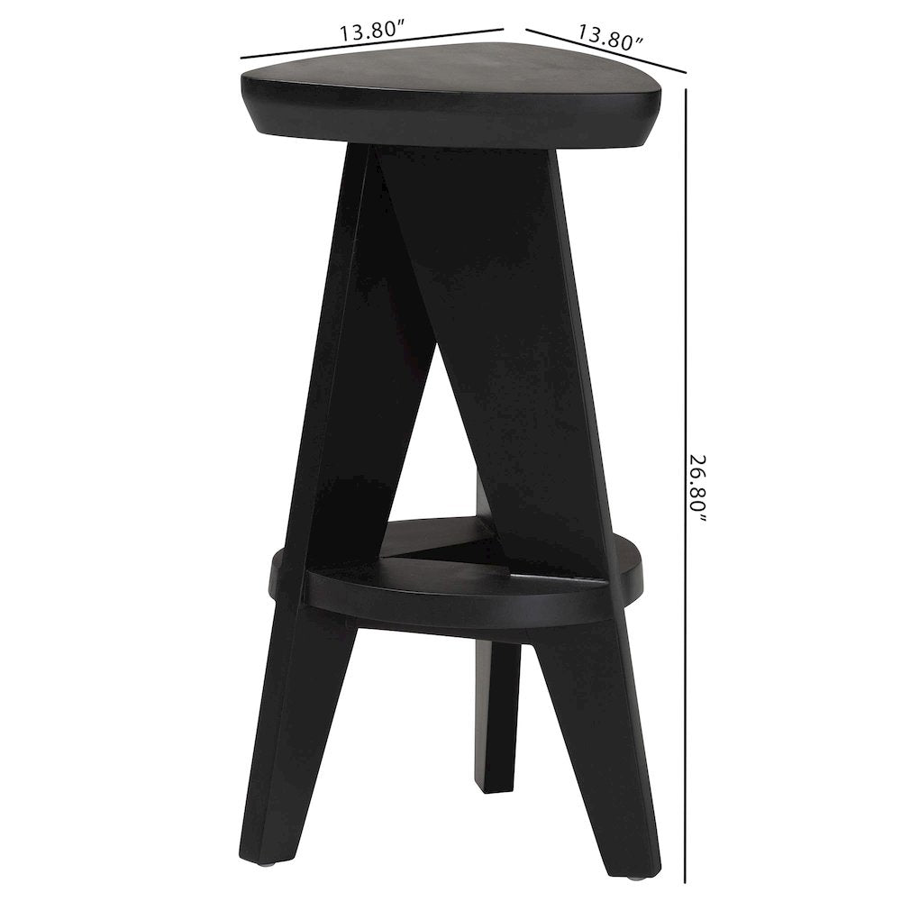 Roy Wood Counter Stool, Black