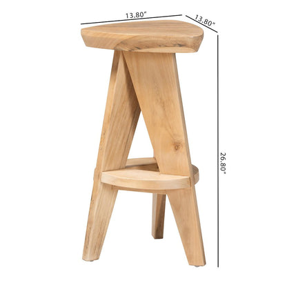 Roy Wood Counter Stool, Natural Brown