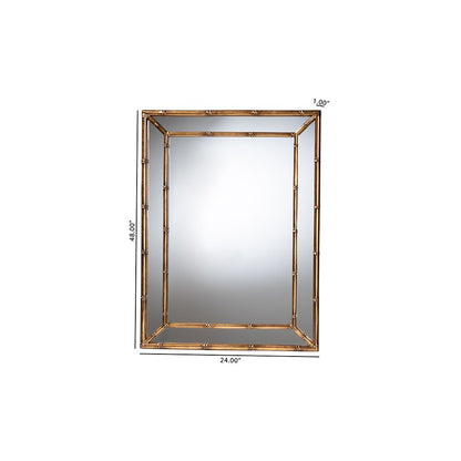 Baxton Studio Adeliza Accent Wall Mirror with Bamboo Inspired Frame