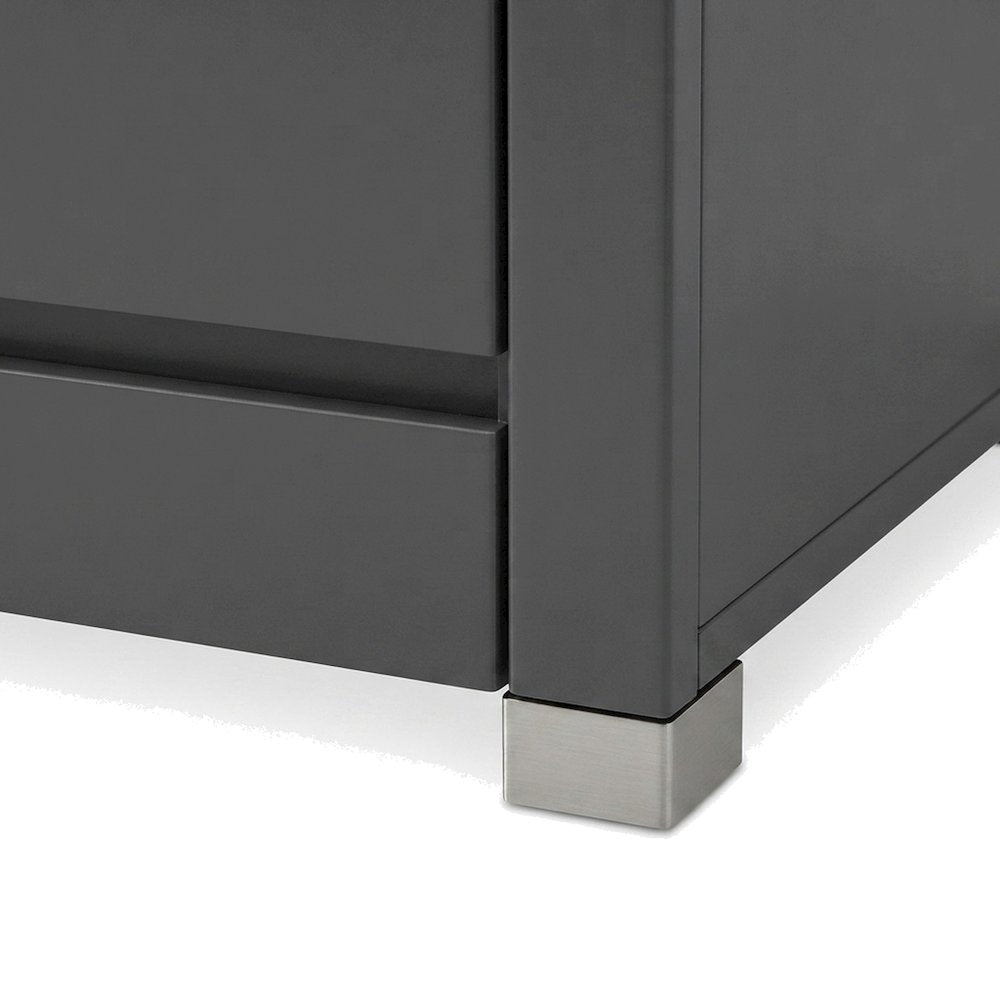 Engineered Wood 2-Door Entryway Shoe Storage Organizer, Dark Gray