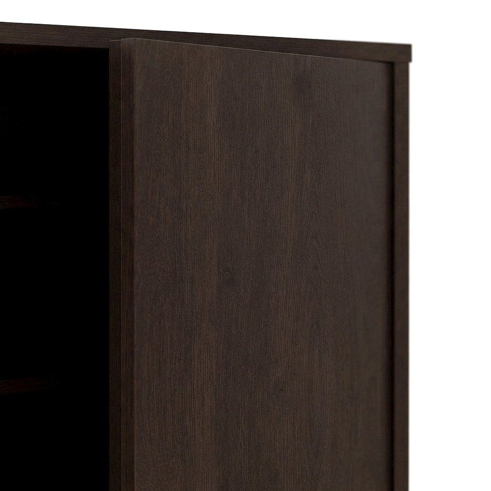 Engineered Wood 2-Door Narrow Shoe Storage Organizer, Contemporary, Dark Brown