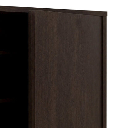 Engineered Wood 2-Door Narrow Shoe Storage Organizer, Contemporary, Dark Brown