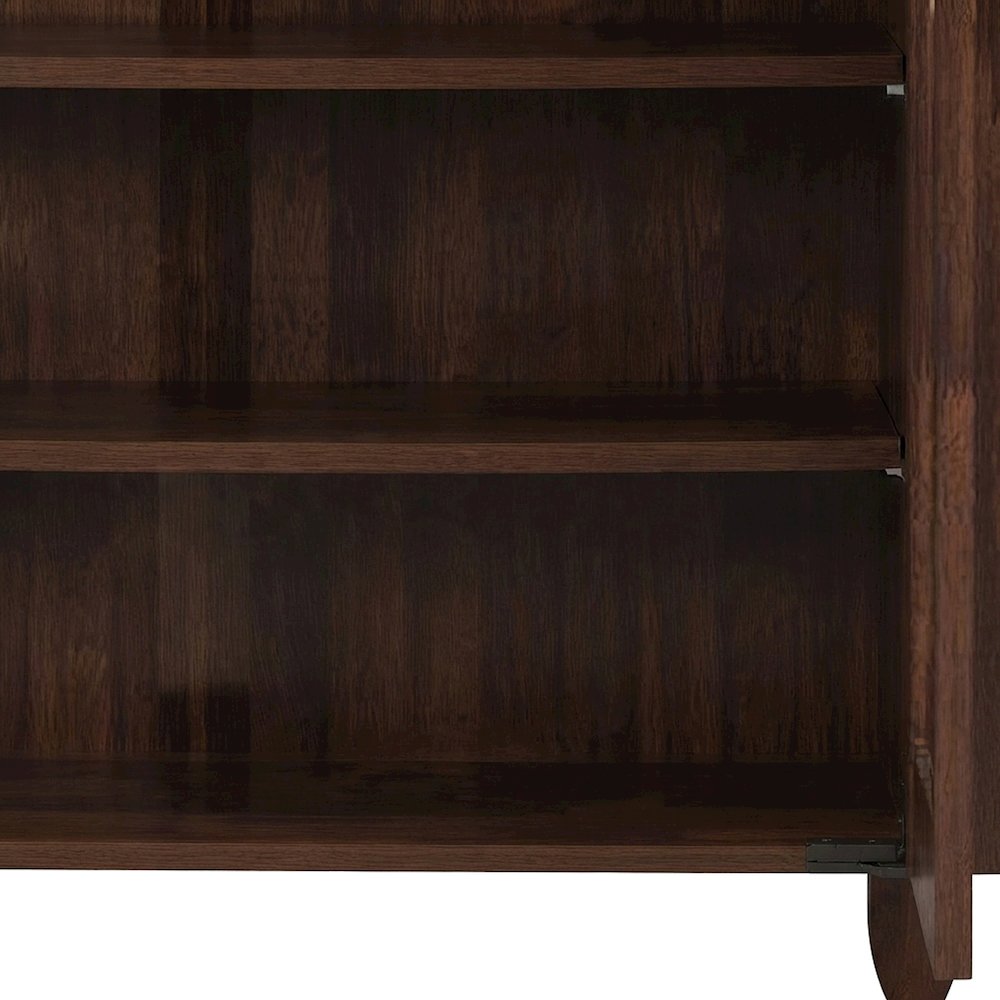 Wide Engineered Wood Shoe Storage Organizer with 3 Doors, Entryway, Brown