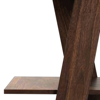 5-Tier Wood Bookshelf, Mid-Century Modern Tall Display Shelf, Walnut