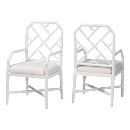 Sergio Wood 2-Piece Dining Chair Set, White