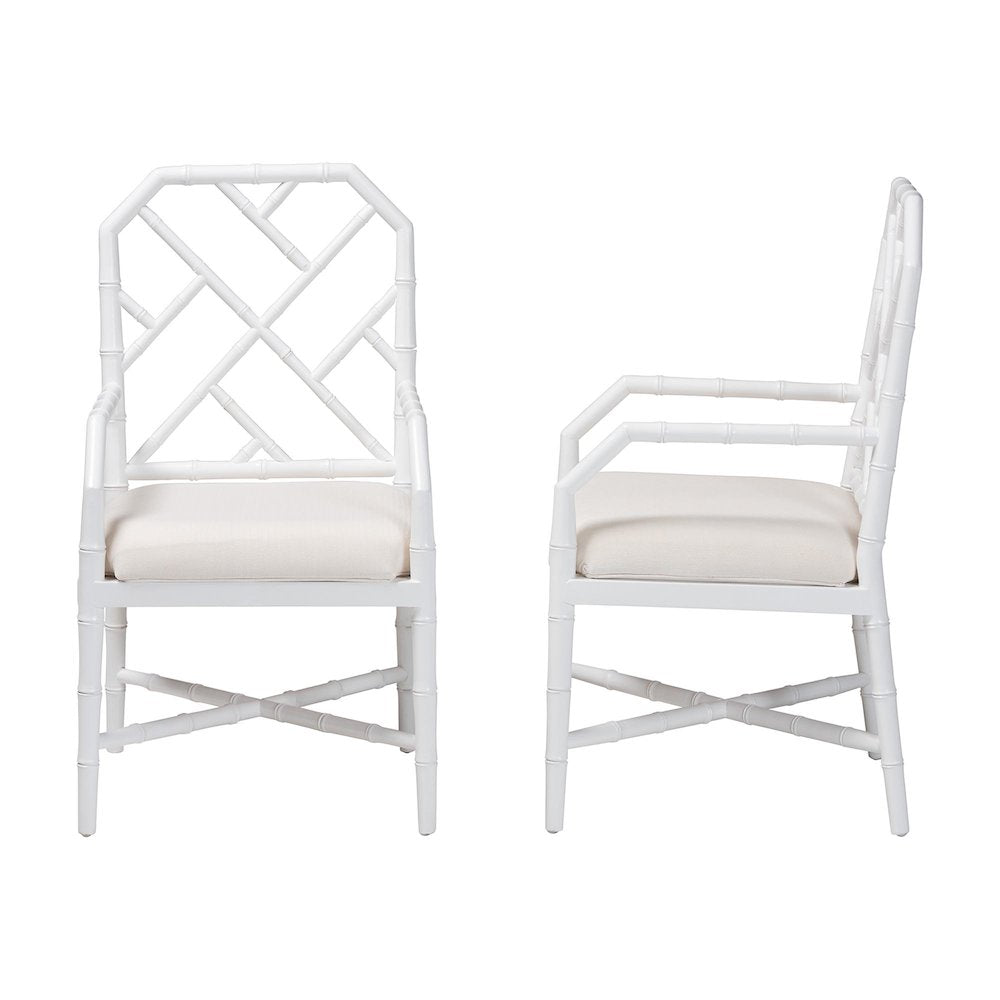 Sergio Wood 2-Piece Dining Chair Set, White