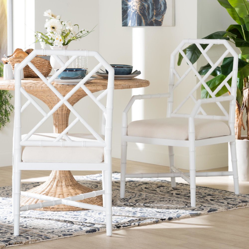 Sergio Wood 2-Piece Dining Chair Set, White