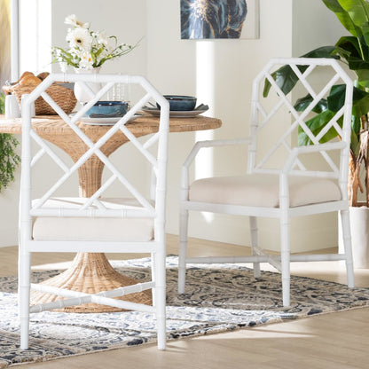 Sergio Wood 2-Piece Dining Chair Set, White