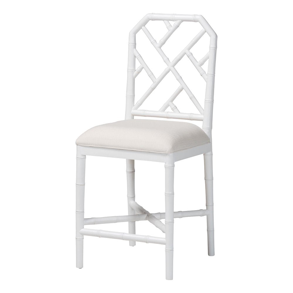 Sergio Wood Counter Stool, White