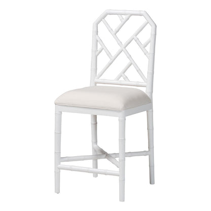 Sergio Wood Counter Stool, White
