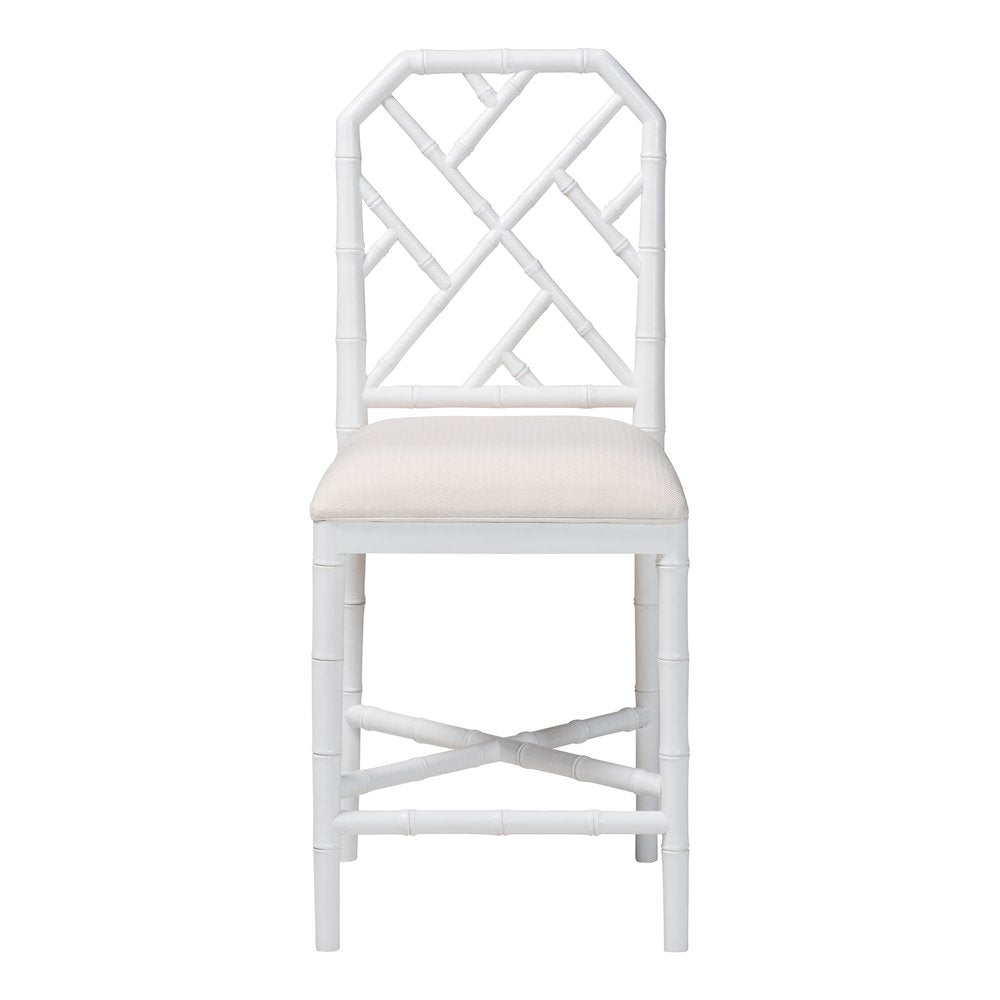 Sergio Wood Counter Stool, White