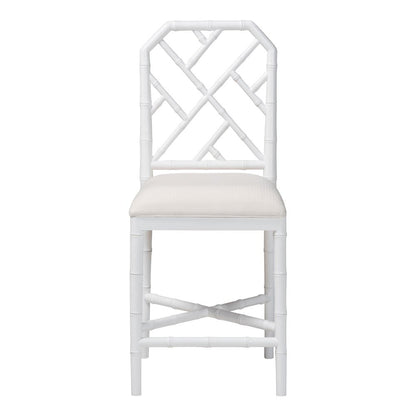 Sergio Wood Counter Stool, White