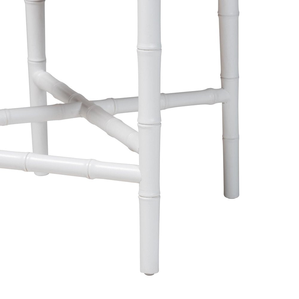Sergio Wood Counter Stool, White