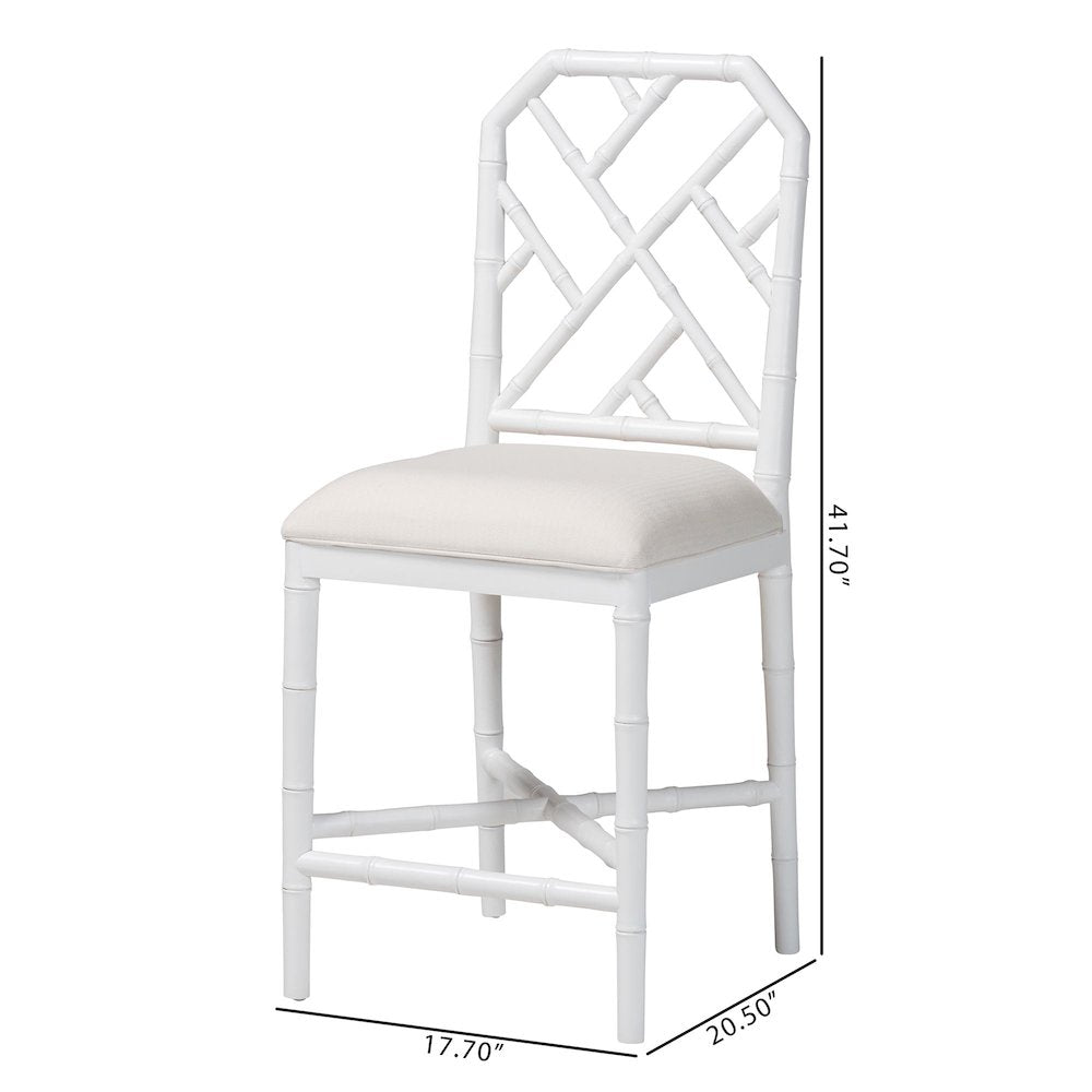Sergio Wood Counter Stool, White