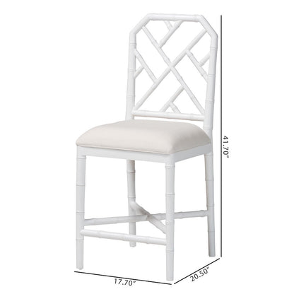 Sergio Wood Counter Stool, White