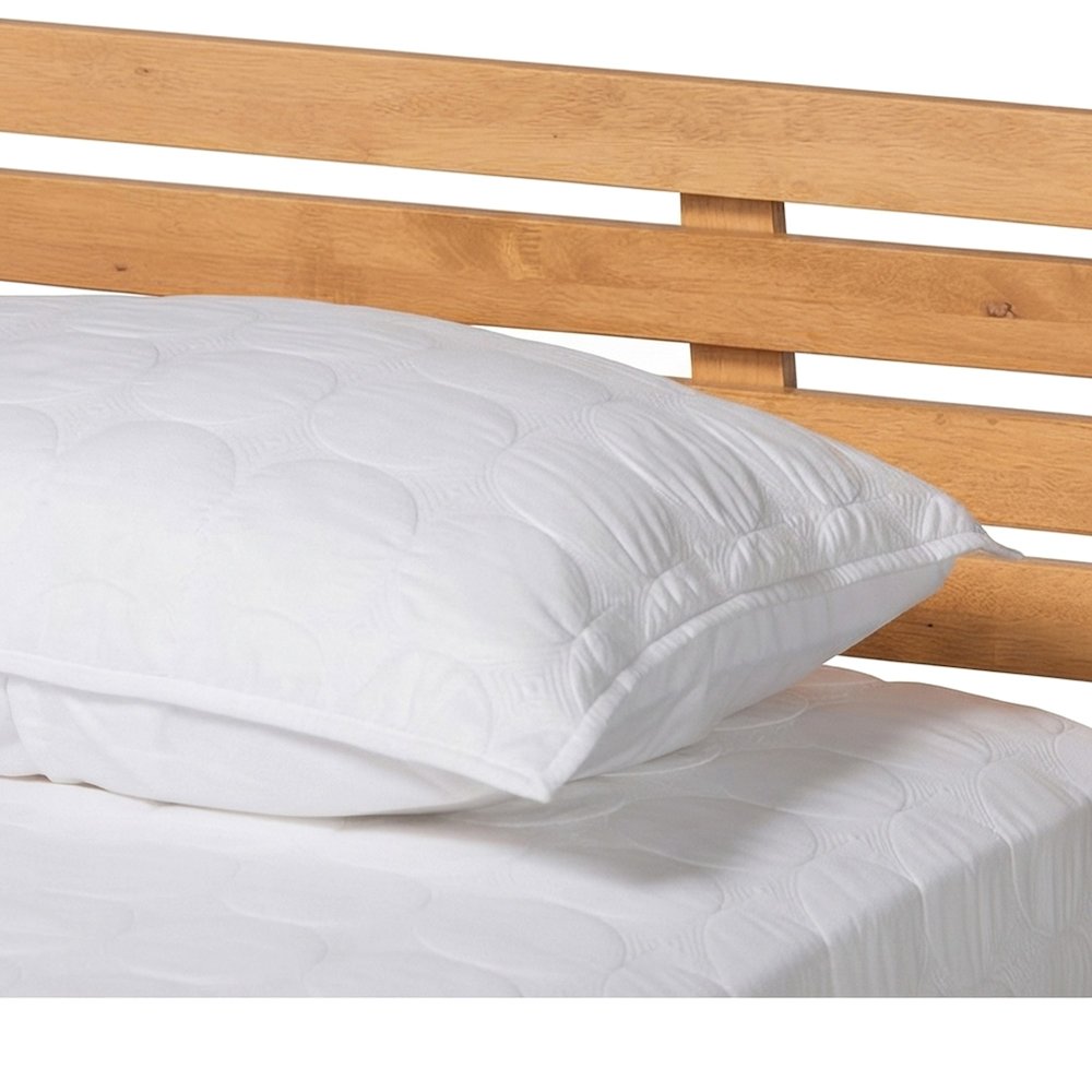 Rubber Wood Queen Platform Bed Frame with Japandi-Style Design, Rustic brown