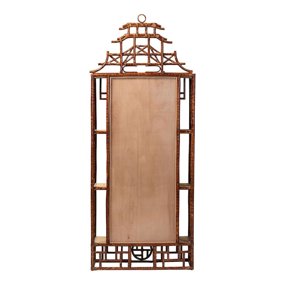 Tamiko Marbled Tortoise Rattan 3-Tier Accent Shelf