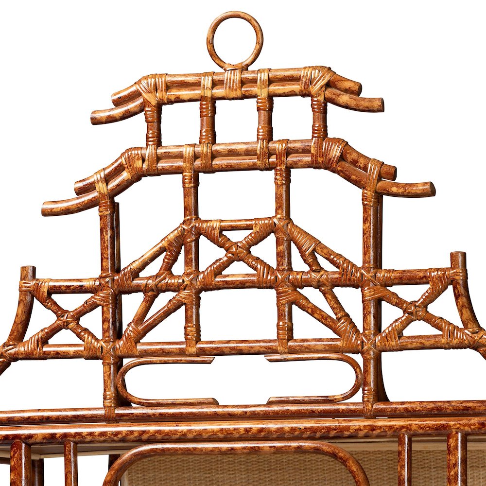 Tamiko Marbled Tortoise Rattan 3-Tier Accent Shelf