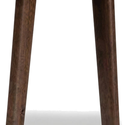 Solid Rubberwood Mid-Century Modern Wood Console Entryway Table, Walnut