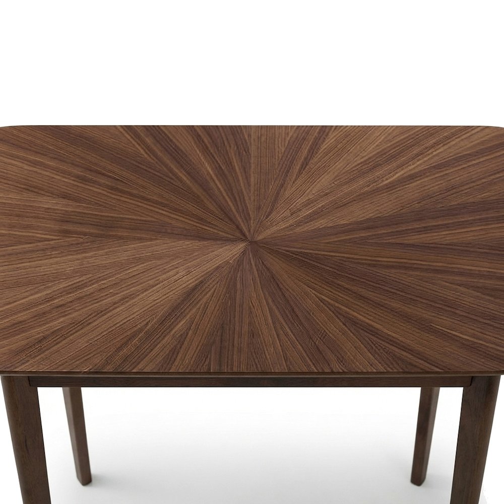Solid Rubberwood Mid-Century Modern Wood Console Entryway Table, Walnut