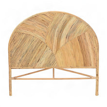 Bohemian Rattan King Headboard Only, Freestanding Wicker Style, Honey