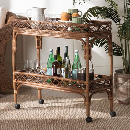 Fumiyo Natural Rattan Kitchen Cart