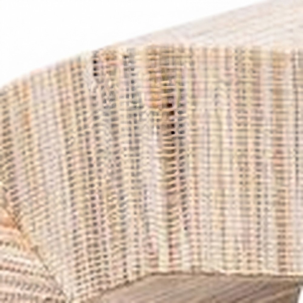 Woven Water Hyacinth Grasscloth Narrow Console Table with Drawer, Natural/Gold