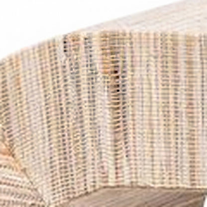 Woven Water Hyacinth Grasscloth Narrow Console Table with Drawer, Natural/Gold