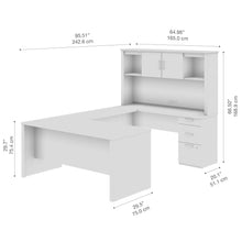 66W U or L-Shaped Executive Office Desk with Pedestal and Hutch