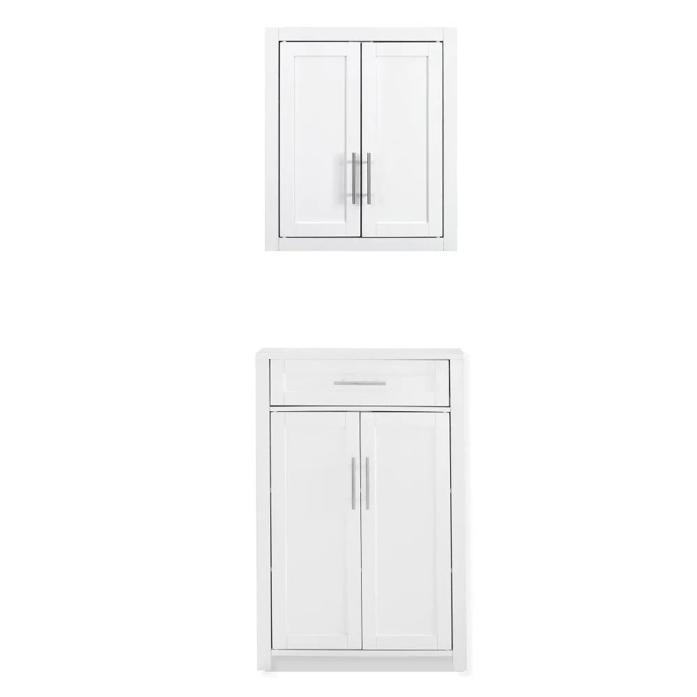 Savannah 2-Piece Storage Cabinet Set - Storage Cabinet & Wall Cabinet