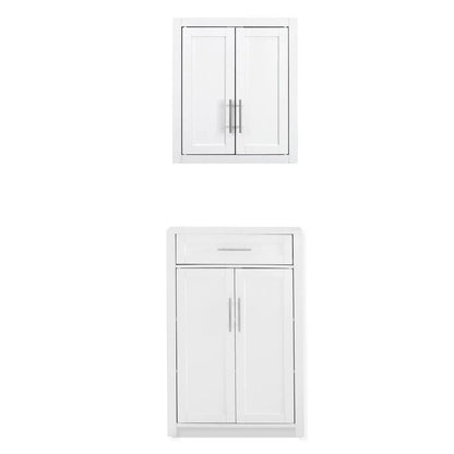 Savannah 2-Piece Storage Cabinet Set - Storage Cabinet & Wall Cabinet