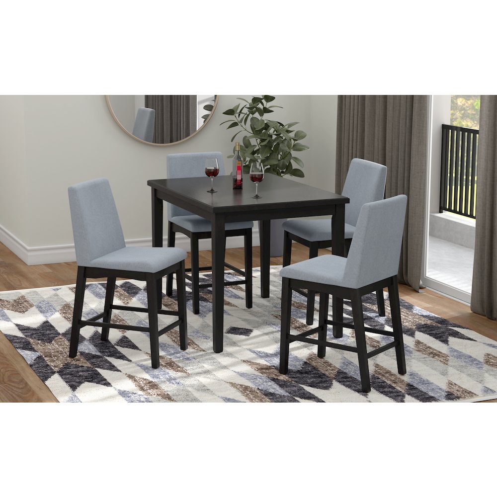 Wallace & Bay Quaint Gathering Height Stools, Set of 2 in Modern Gray