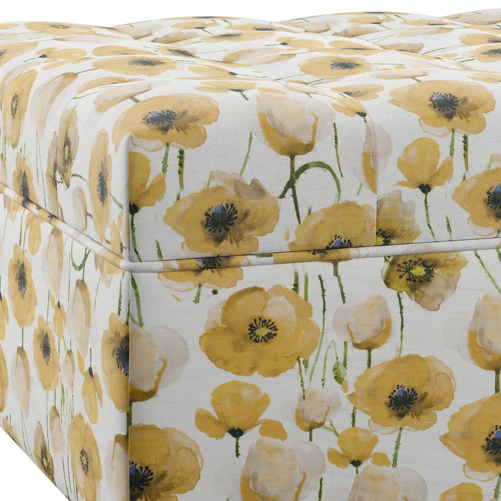 Storage Ottoman with Durable Upholstery And Wood Legs