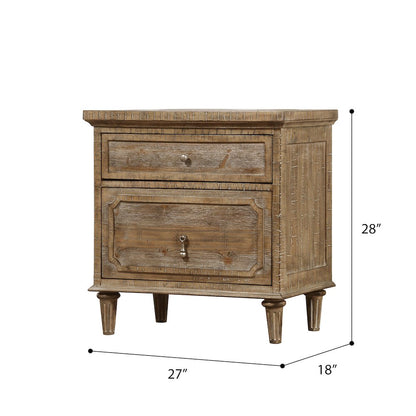Haynes Set of Two, Sandstone Buff 2-Drawer Nightstand with USB