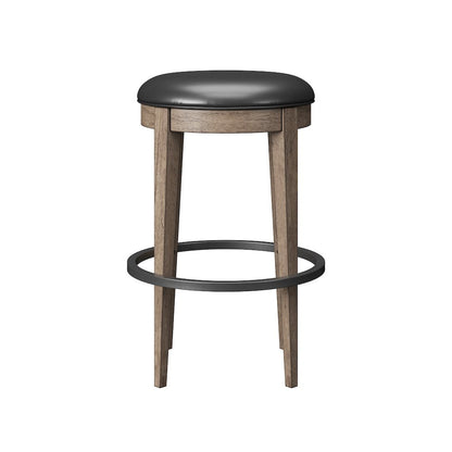 Wallce & Bay Benti Pecan Brown Backless Swivel Bar Stool