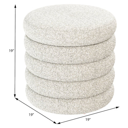 Wallace & Bay Norra Cream Storage Ottoman with Reversible Solid Wood Tray Tops