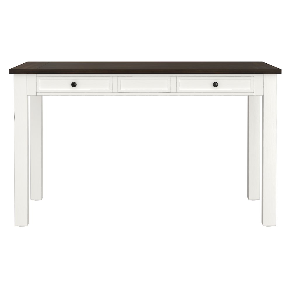 Wallace & Bay Velvety 6 Piece Gathering Height Table Set in Cocoa & Milk White