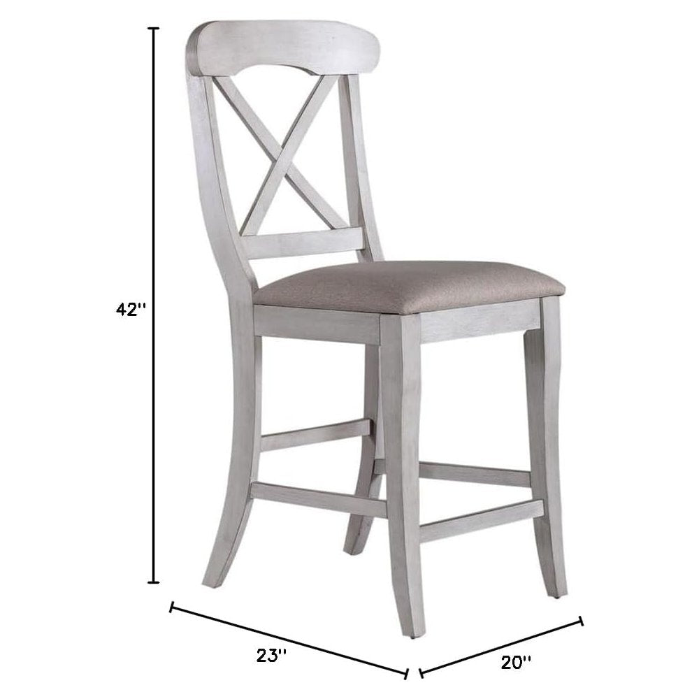 Uph X Back Counter Chair (RTA) - Set of 2 in Rubberwood Solids w/ Pine Veneers