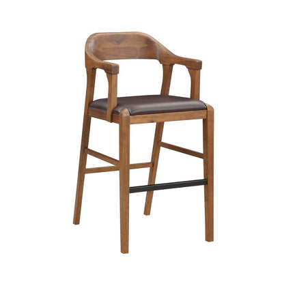 Rasmus Wood Bar Stool - Chestnut Wire-Brush Finish