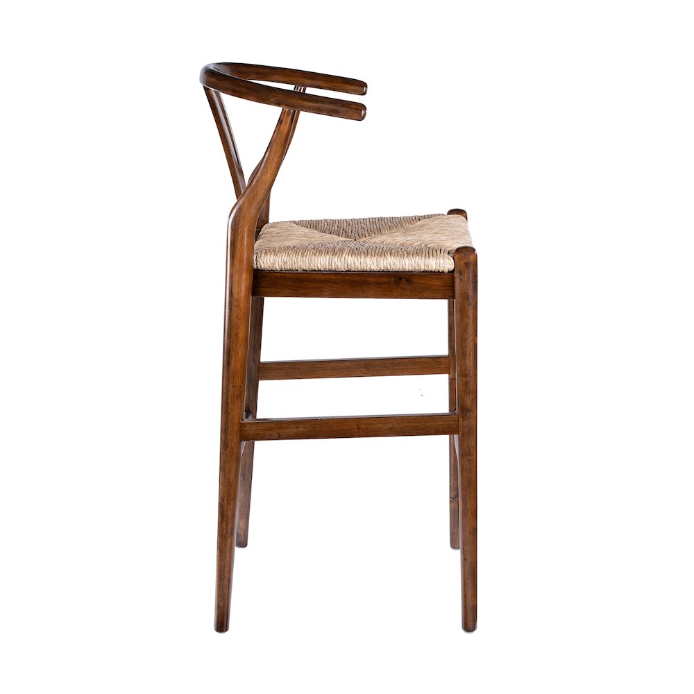 Wishbone Bar Height  Kitchen Bar Stool - Cappuccino Finish