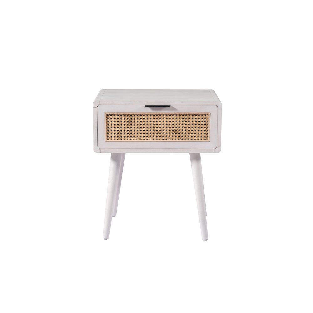 Cambria End Table - Zebrano Whitewash/Natural Cane