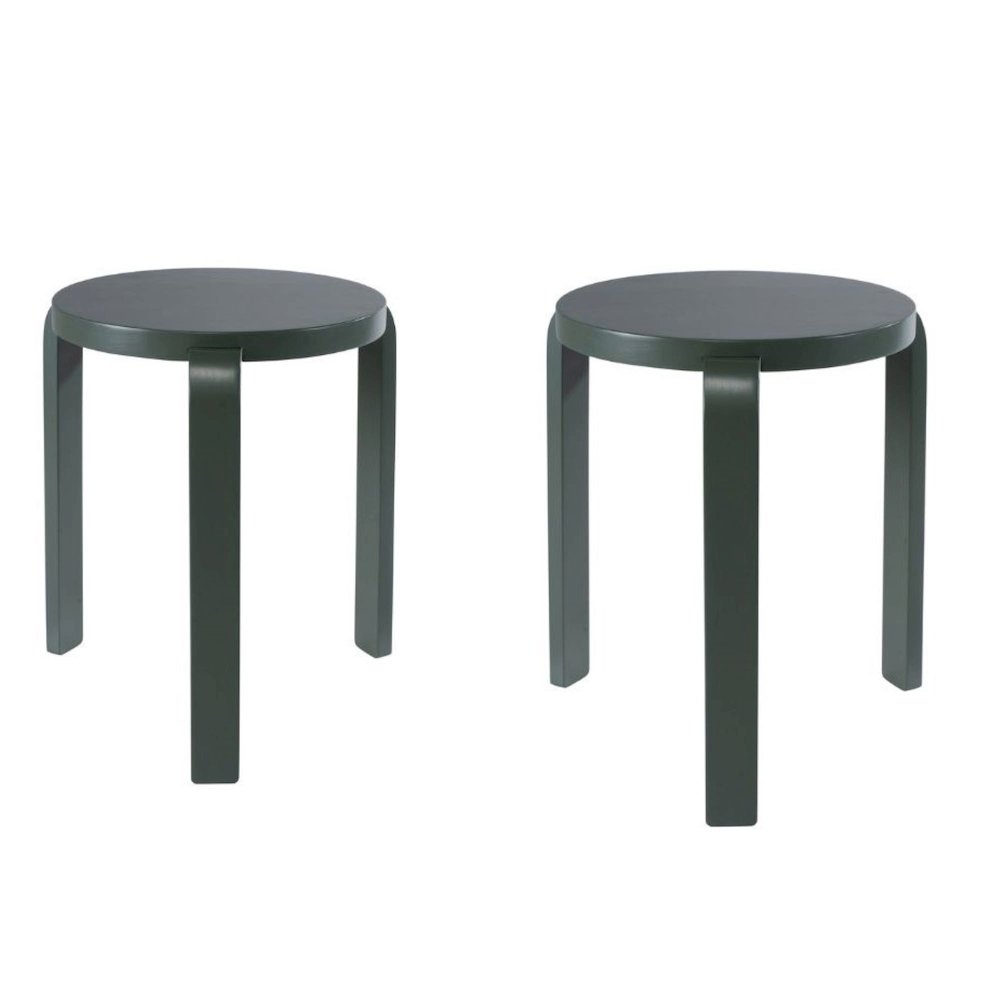 Mateo Round Backless Stacking Stools - Set of 2 - Spanish Moss