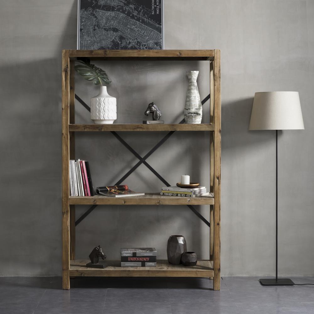 Elinor Bookcase - Natural/Black Finish