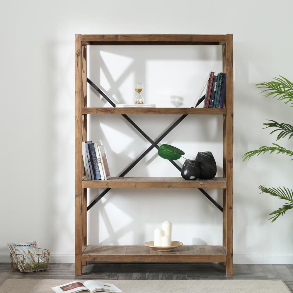 Elinor Bookcase - Natural/Black Finish