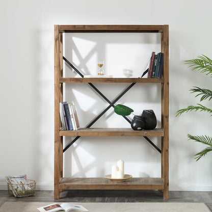 Elinor Bookcase - Natural/Black Finish