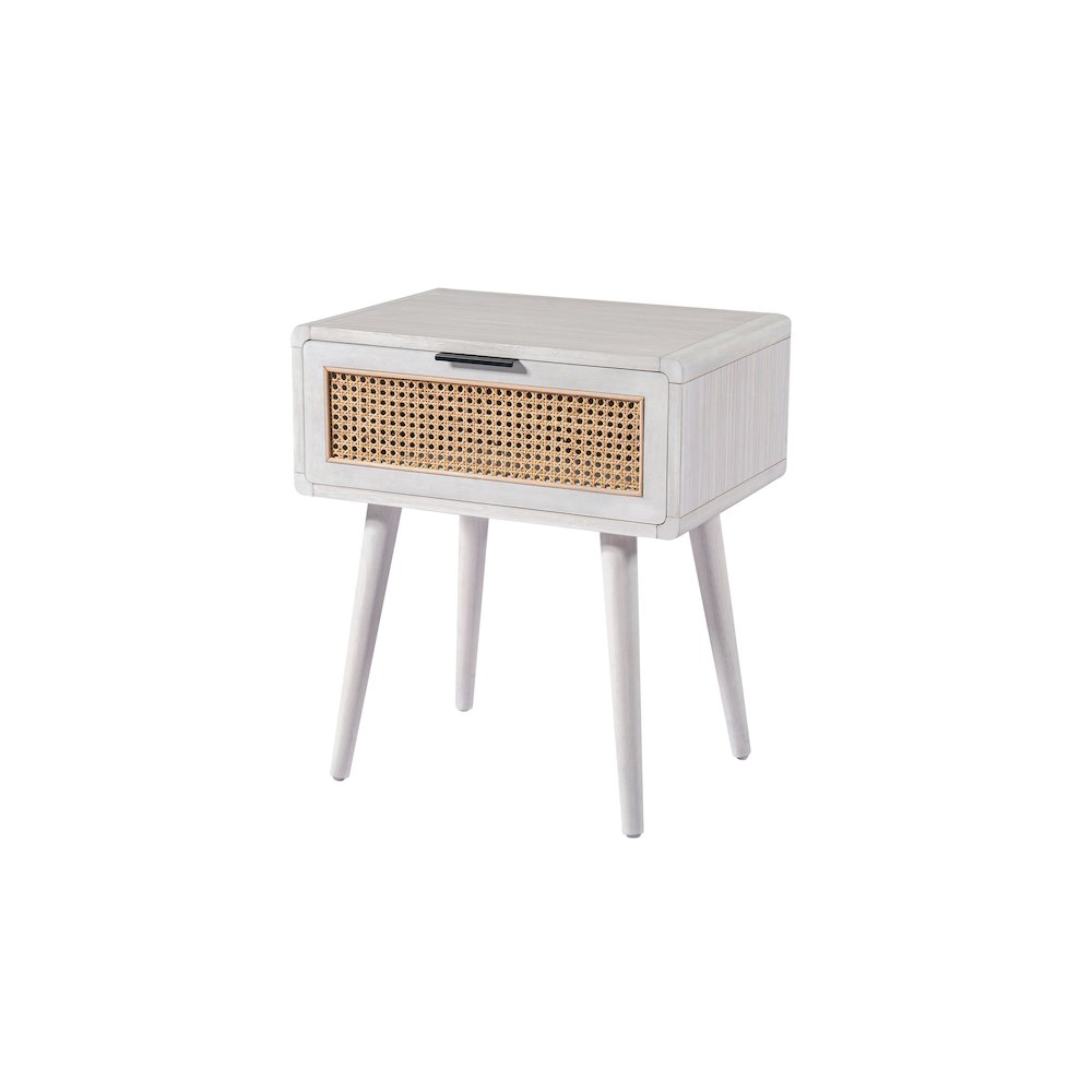 Cambria End Table - Zebrano Whitewash/Natural Cane