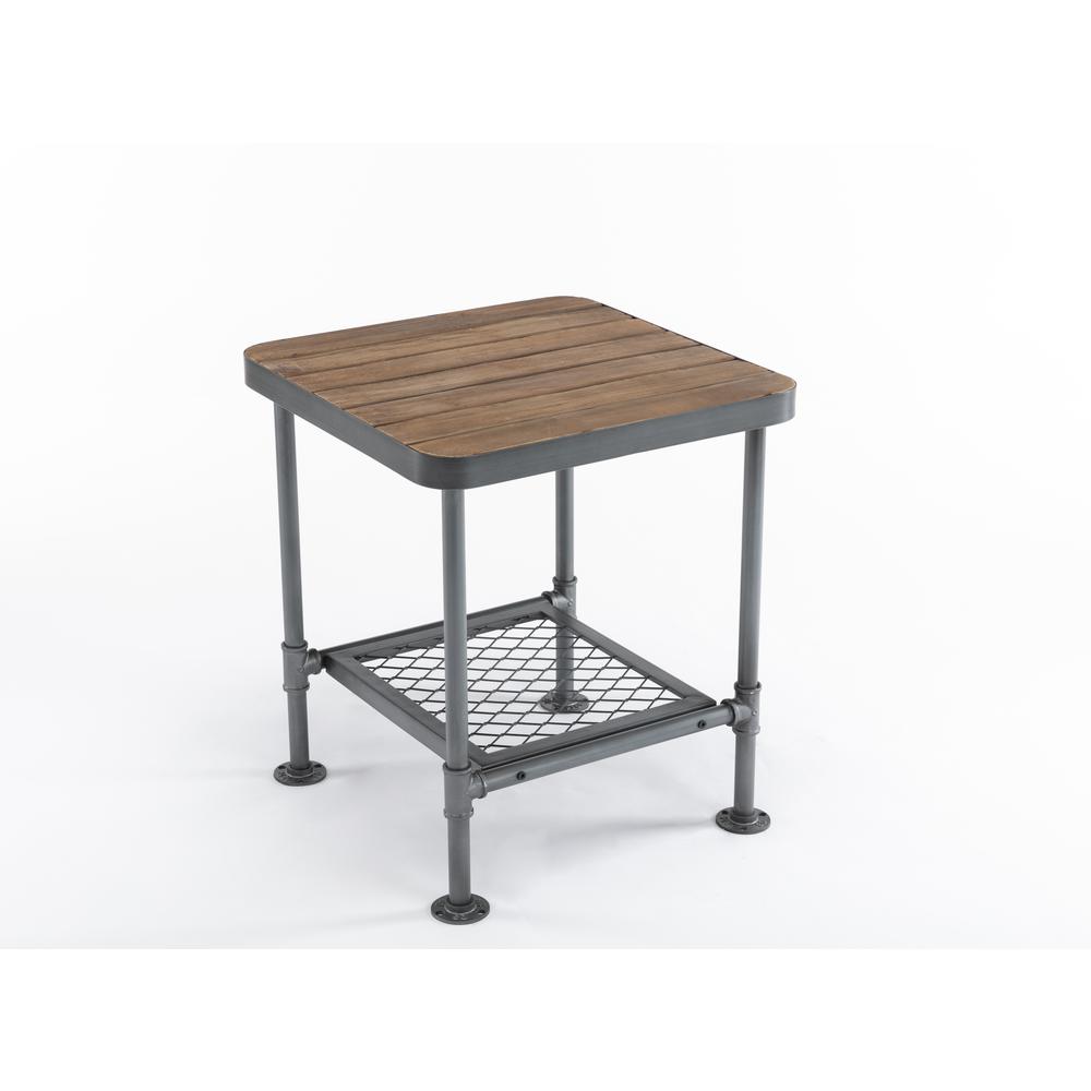 Newport End Table, Gray/Natural