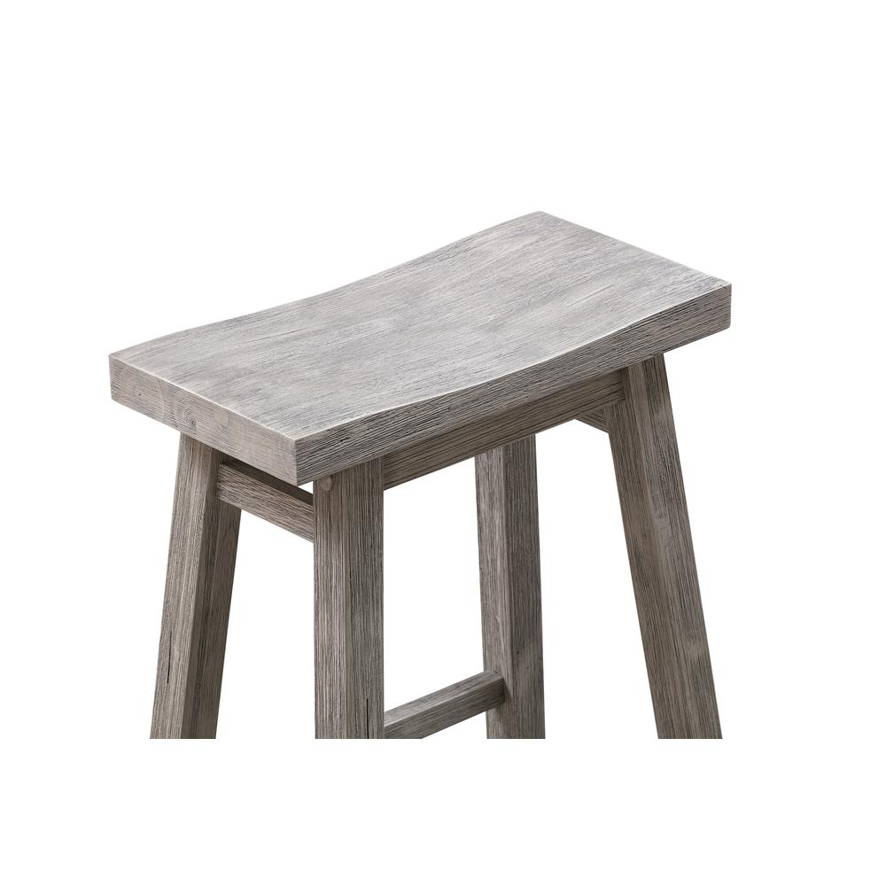 Sonoma Backless Saddle Bar Stools - Storm Gray Wire-Brush - Set of 2