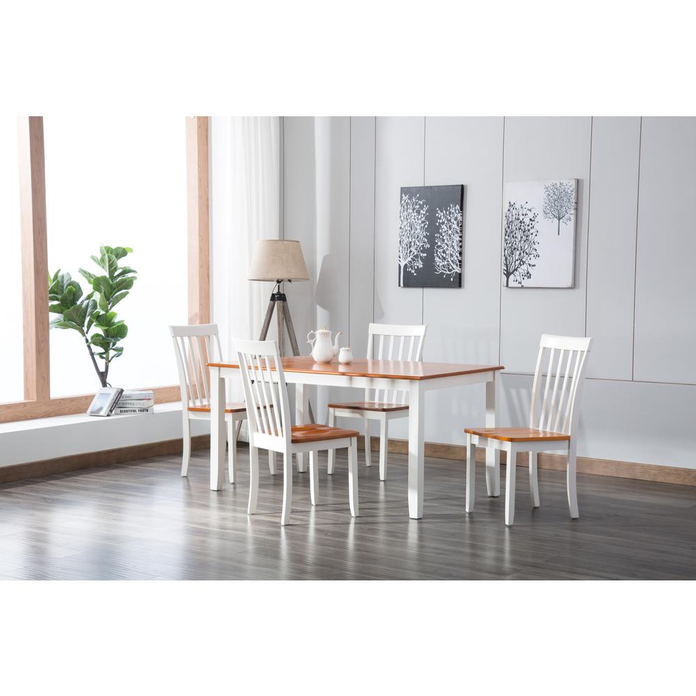 Bloomington 5-Piece Dining Set - Cream/Honey Oak