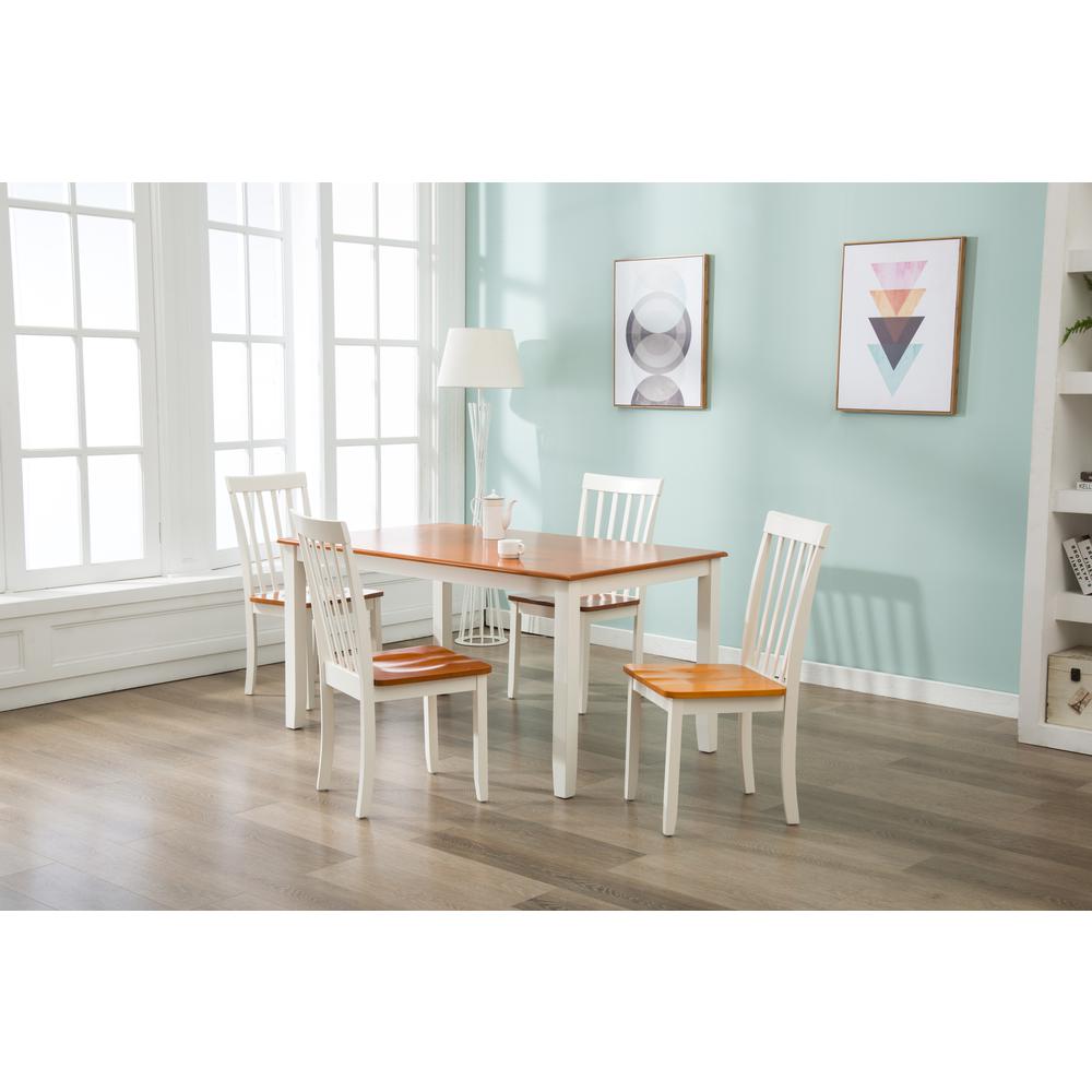 Bloomington 5-Piece Dining Set - Cream/Honey Oak